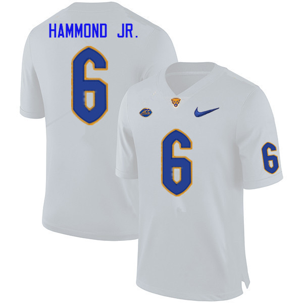 Men #6 Rodney Hammond Jr. Pitt Panthers College Football Jerseys Sale-White